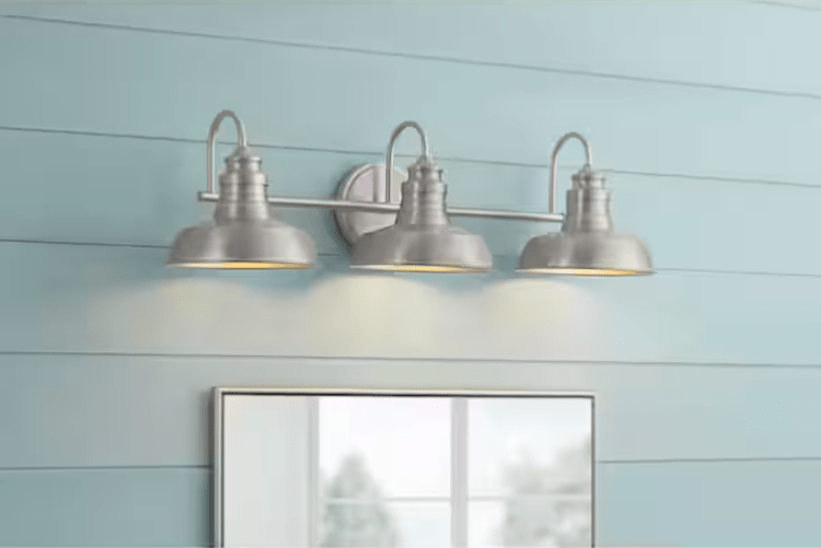 Elmcroft 29 in. 3-Light Brushed Nickel Farmhouse Vanity