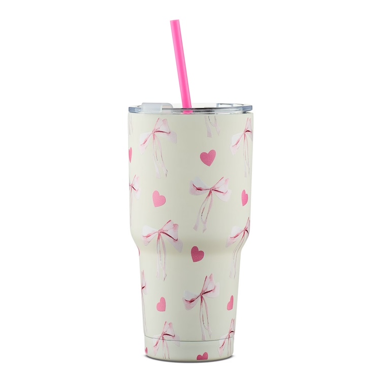 Pink Hearts Stainless Steel Tumbler