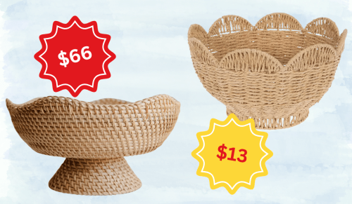 rattan scalloped bowls