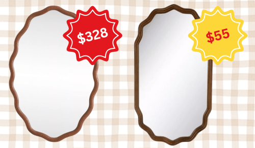 brown wavy wall mirrors