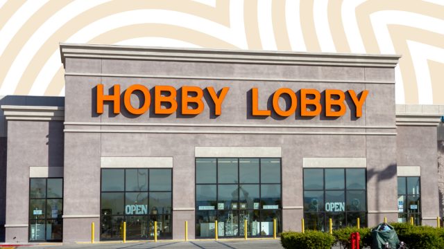 Hobby Lobby store with a beige and white background