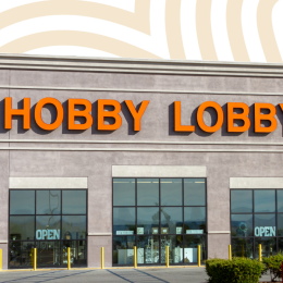 Hobby Lobby store with a beige and white background