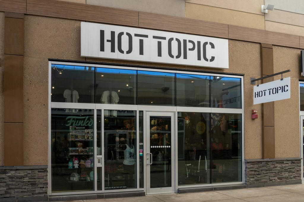 A Hot Topic store in a mall