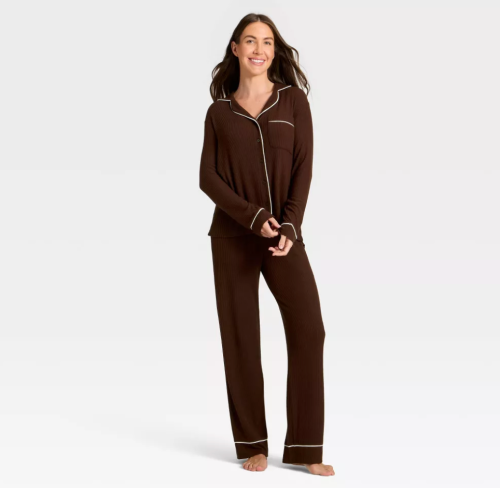 brown PJ set