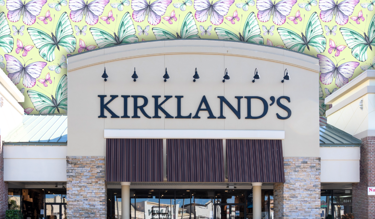 Kirkland's Home store with a butterfly background