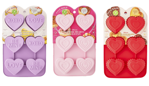 heart-shaped silicone baking molds