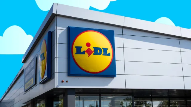 Lidl store with a cloud background