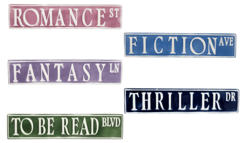 Ceramic Tabletop Book-Inspired Signs