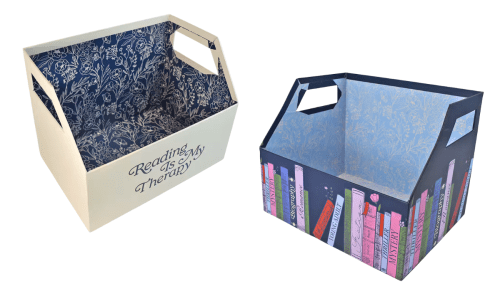 Decorative Open Book Bins