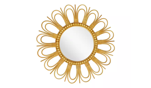 rattan sunburst mirror