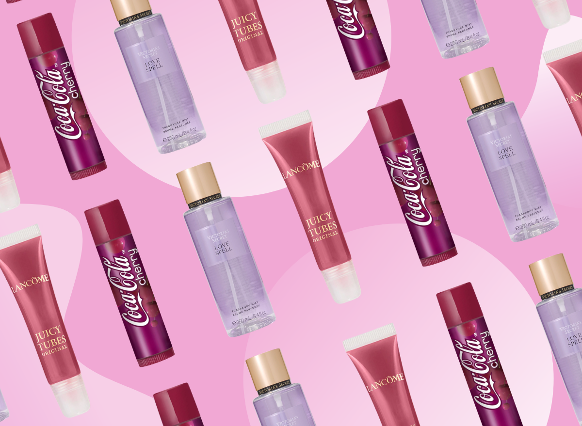 collage of nostalgic beauty products