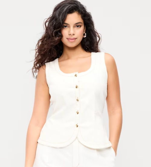 white denim vest