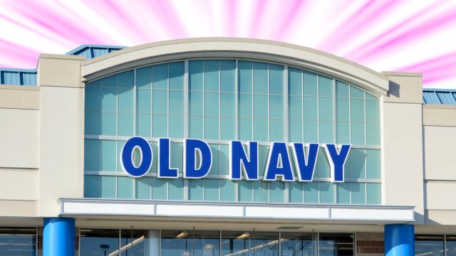 Old Navy store with a pink background