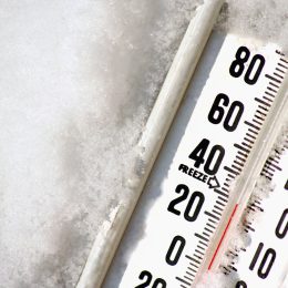 a thermometer in snow