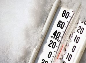 a thermometer in snow