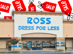 Ross Dress for Less store with a sale background