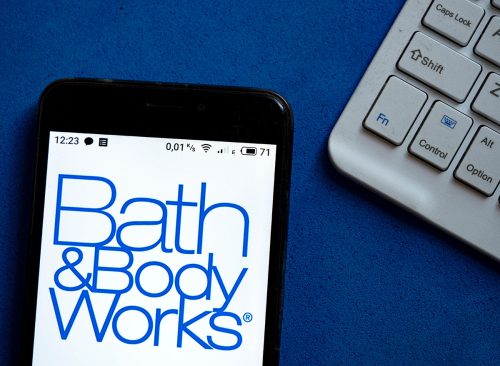 Bath & Body Works logo is seen displayed on a smartphone