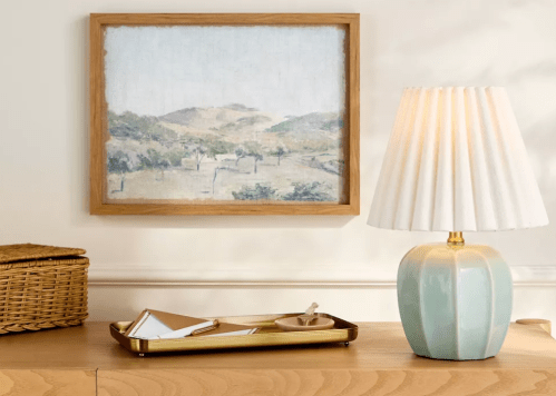 robin's egg blue ceramic table lamp