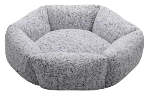 gray pet bed