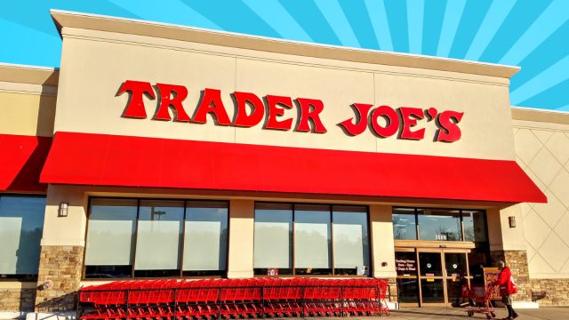 Trader Joe's store with a blue background