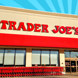 Trader Joe's store with a blue background
