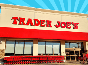 Trader Joe's store with a blue background