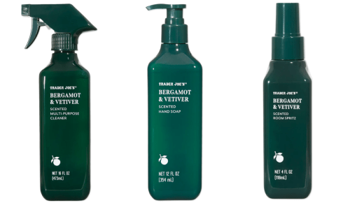 Trader Joe's bergamot and vetiver products