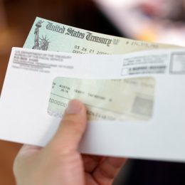 A close up of a treasury check tax refund