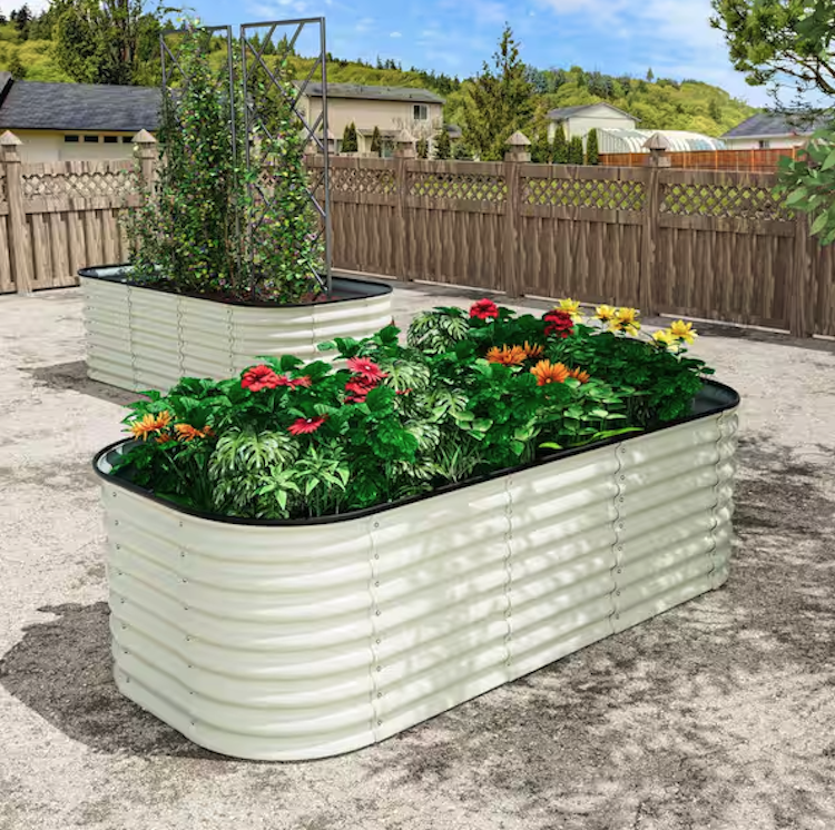 Light Green Galvanized Steel Raised Garden Bed 9-in-1 Planter Box Outdoor, 72 in. L x 36 in. W x 24 in. H