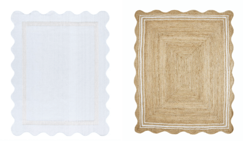 scallop-edged outdoor rugs