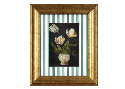 tulip print in gold frame