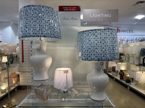 white blue lamps HomeGoods