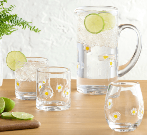 daisy glassware