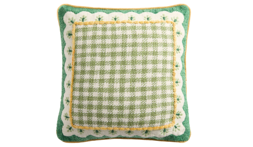 green and yellow throw pillow