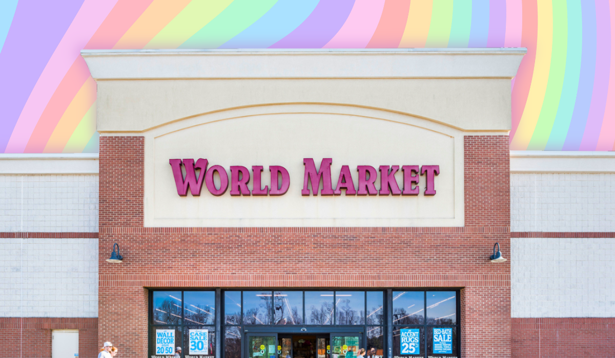 World Market store with a pastel background