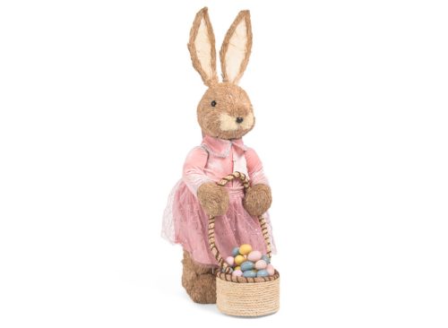 BELLA LUX 43in Bunny Decor With Basket
