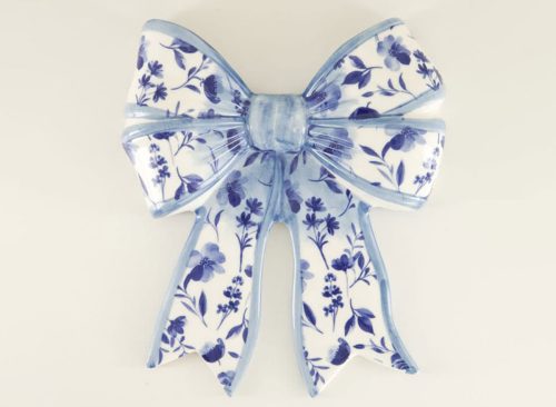 Blue Ceramic Bow Wall Decor