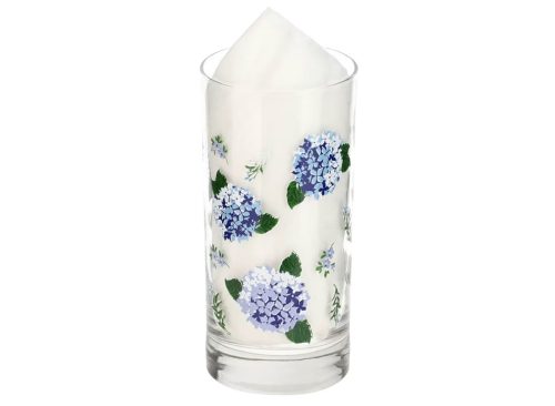 Blue Hydrangea-Printed Cooler Glass