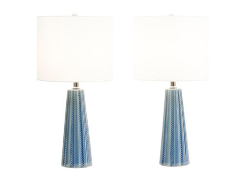 CRESTVIEW COLLECTION 2pk 24in Textured Ceramic Table Lamps Set
