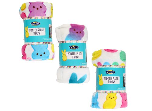 Colorful Peeps Printed Plush Throw Blanket