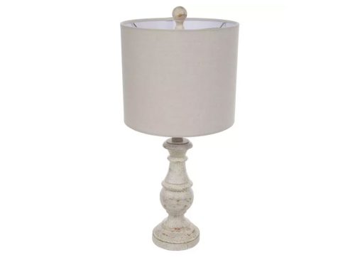 Distressed White Table Lamp