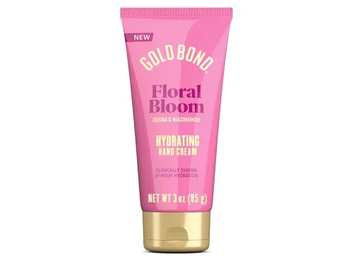 Gold Bond Floral Bloom Hydrating Hand Cream, Lightweight Everyday Hand Cream with Jojoba to Hydrate Skin and Niacinamide to Help Restore Skin's Moisture Barrier, Fresh Floral Bloom Scent, 3 oz