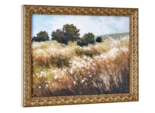 Home Decor Collection Calm Meadow Landscape Wall Art, Nature Canvas Print with Wood Bronze Frame, Farmhouse Decor, 11x14