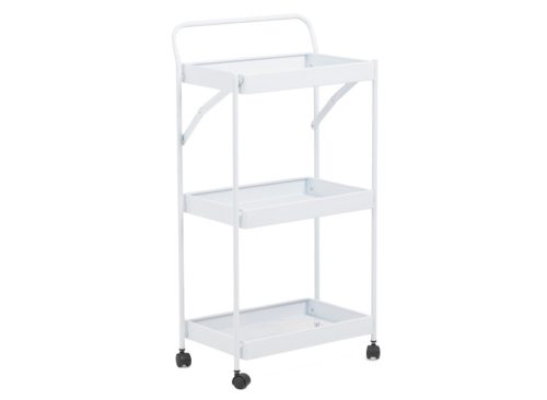 ISAAC JACOBS 3 Tier Foldable Glossy Rolling Cart