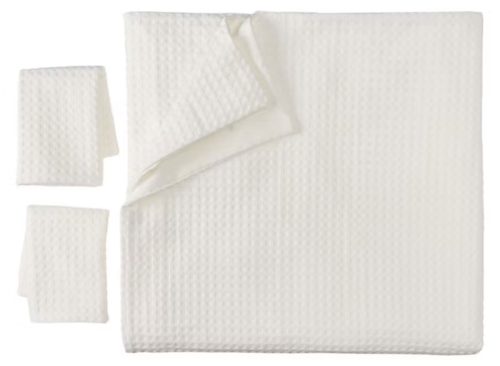 KIRKTON HOUSE 3 Piece King Size Duvet Cover Set - White Waffle 