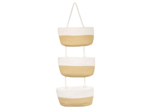 KIRKTON HOUSE 3 Tier Hanging Basket, Beige & White