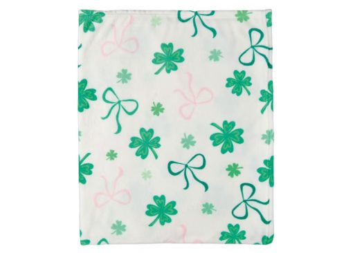 KIRKTON HOUSE 50" x 60" St. Patrick's Day Plush Throw - Bows & Clovers