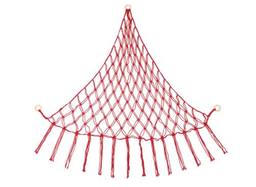 KIRKTON HOUSE Triangular Shaped Boho Net Hammock, Red