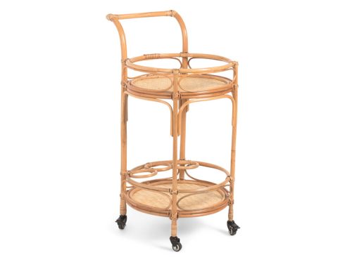 MADE IN VIETNAM 22x28 Rattan Trolley With Bamboo Woven On The Base