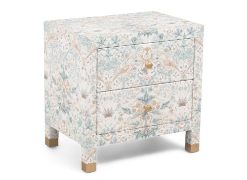 MORRIS & CO. 24x24 Strawberry Thief Printed Nightstand